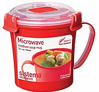 red soup cup with lid